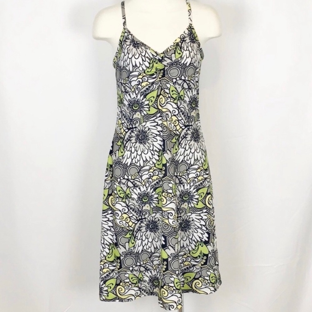 Prana Cora Retro Citron Floral Print Dress